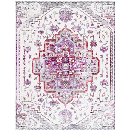Safavieh 9 x 12 ft. Skyler Power Loomed Rectangle Area Rug Ivory & Purple SKY111V-9